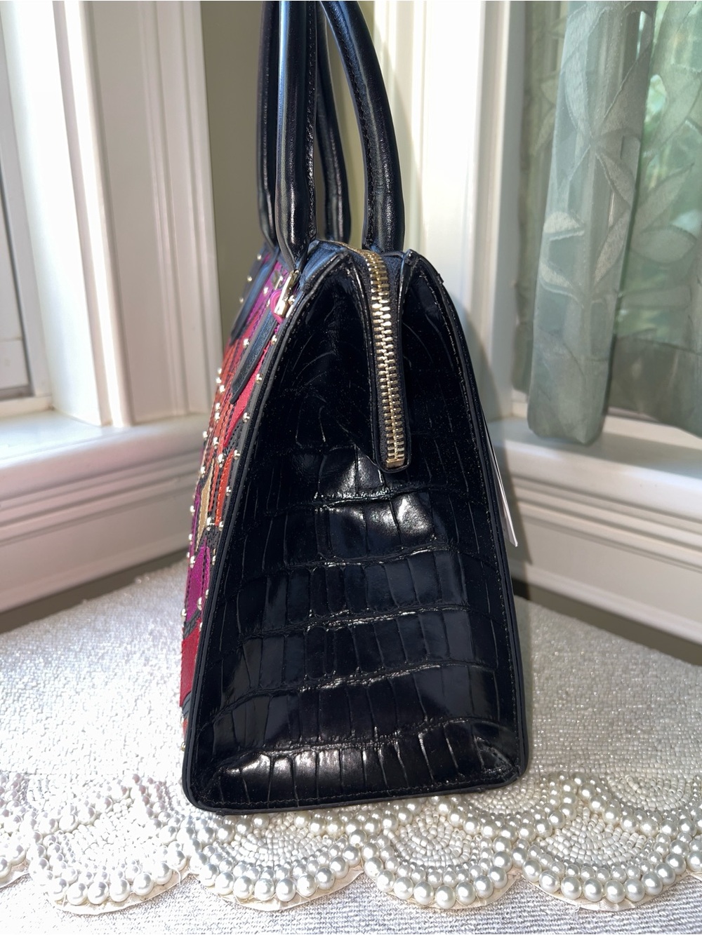 NWT Brahmin Leather Small Caroline Satchel, Showtime Royale - Picture 5 of 8